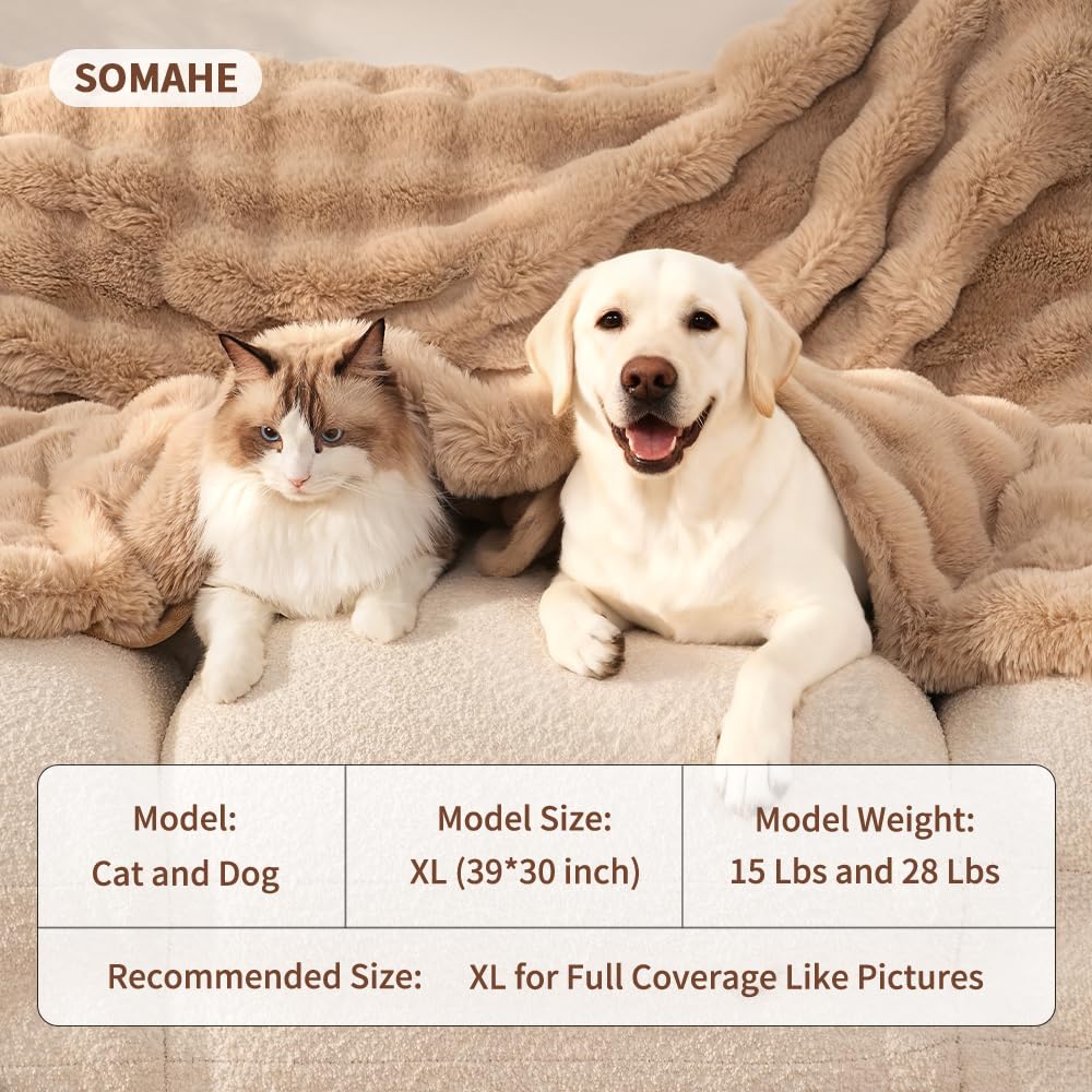 SOMAHE Self-Warming Cat Blanket, Dual-Side Plush Sherpa Throw with Anti-Static, Snuggle Mat for Kittens & Cats, Cozy Bed Topper for Windowsills & Couches, Machine Washable & Dryable, 21x18 Inch Gray