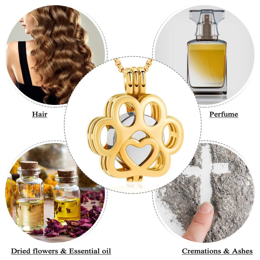 Oinsi Pet Cremation Jewelry For Ashes For Dog/Cat Paw Stainless Steel Memorial Locket Urn Necklace Inside Mini Case Keepsake Cremation Jewelry Women Men