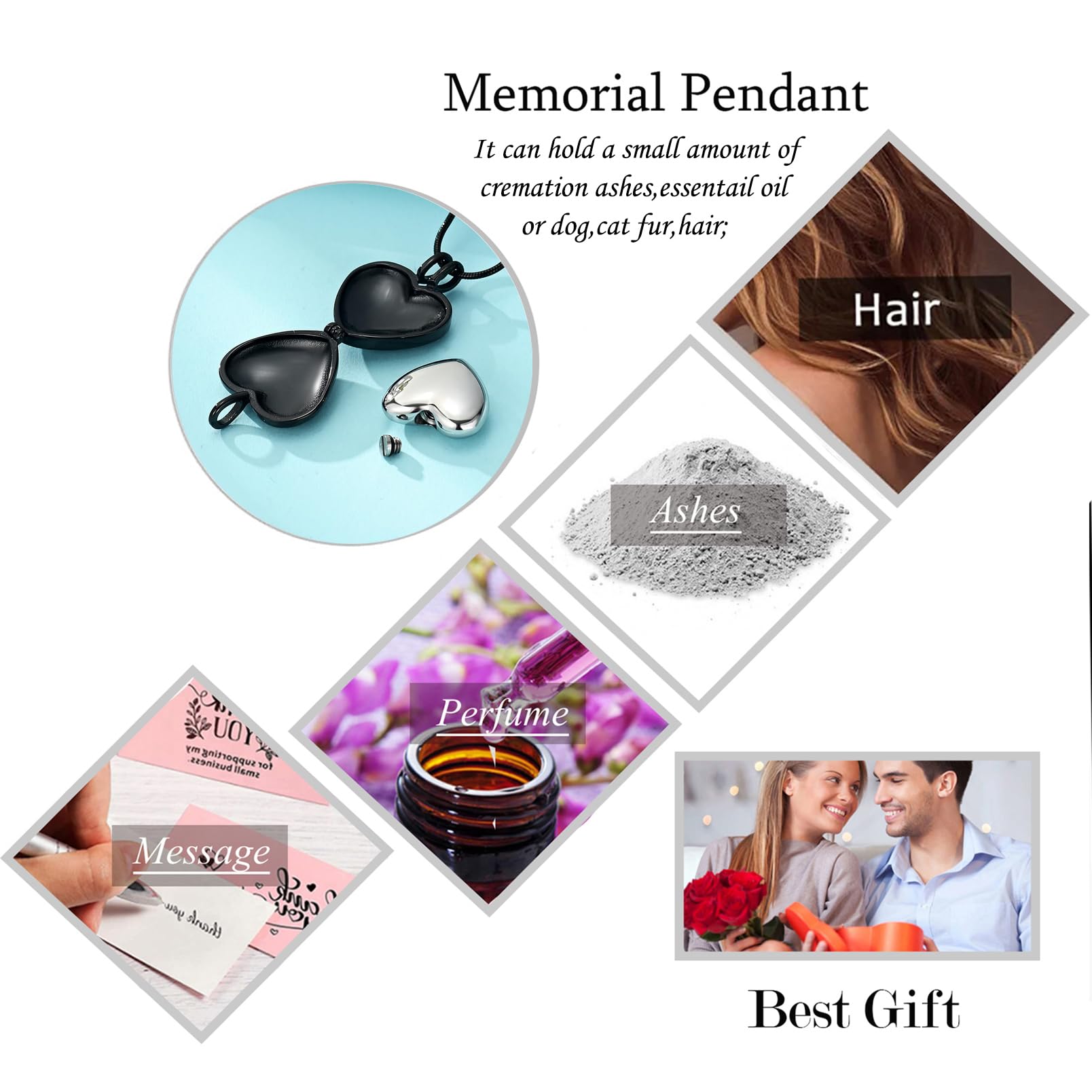 zeqingjw Pet Cremation Jewelry for Ashes Pendant Paw Print Pet Heart Urn Necklace Memorial Keepsake Jewelry for Pet/Dog's/Cat's Ashes
