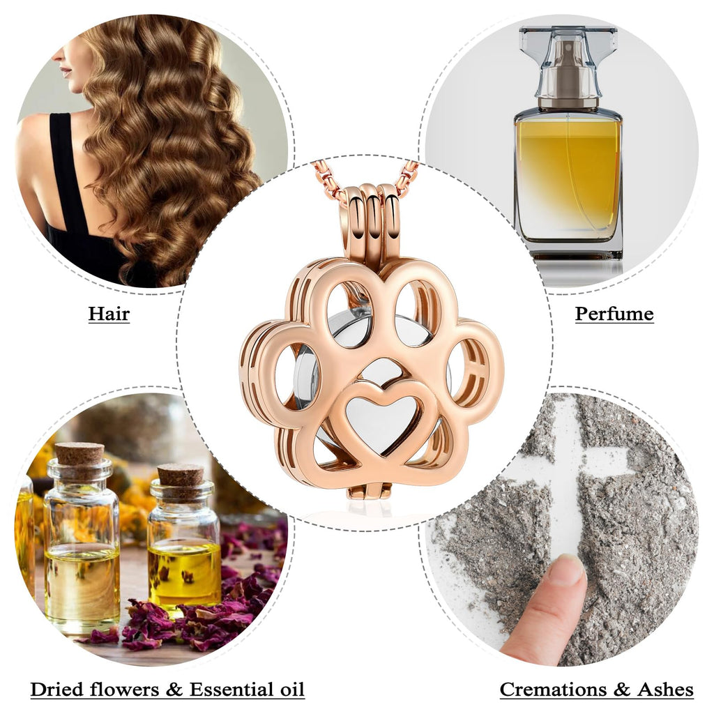 Oinsi Pet Cremation Jewelry For Ashes For Dog/Cat Paw Stainless Steel Memorial Locket Urn Necklace Inside Mini Case Keepsake Cremation Jewelry Women Men