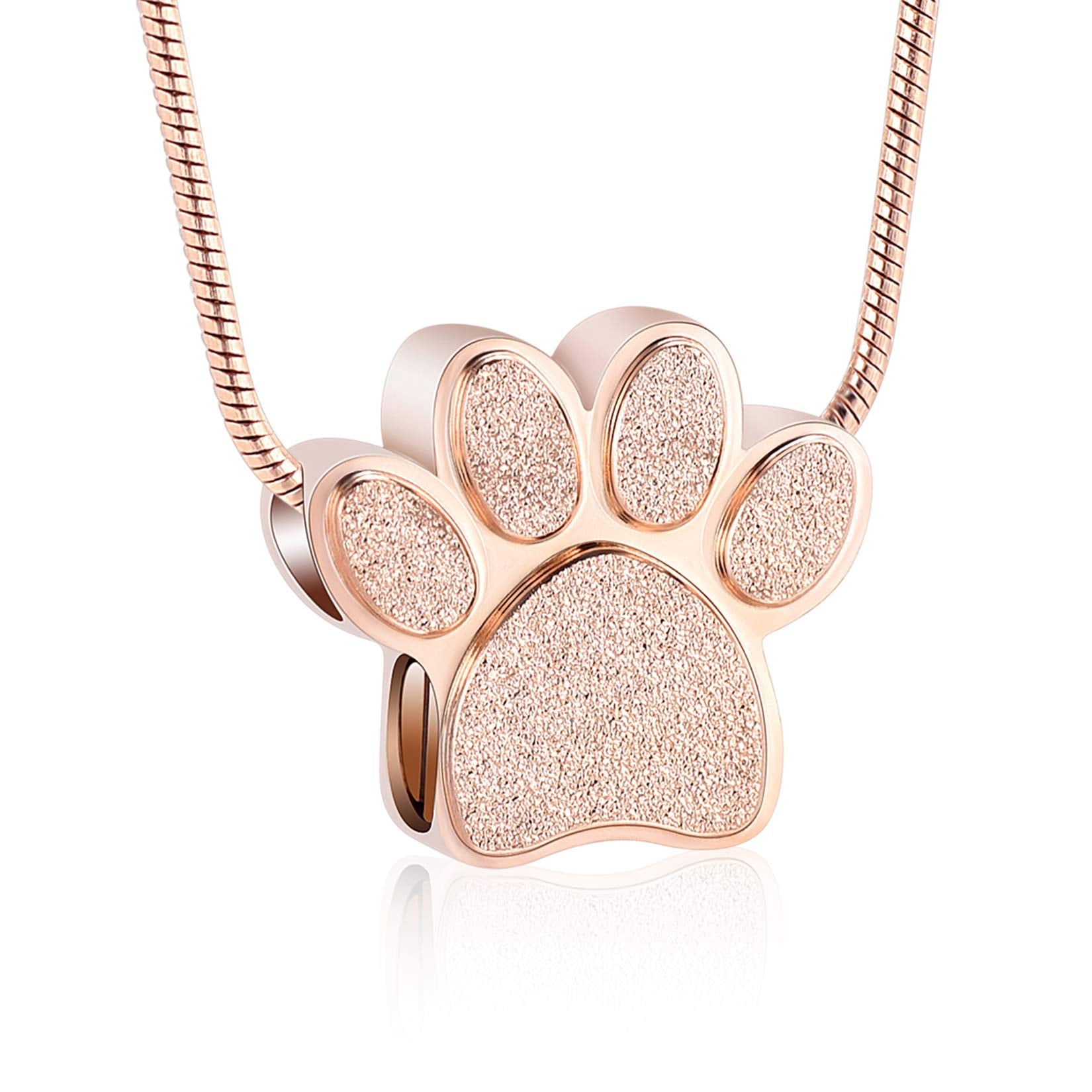 zeqingjw Pet Cremation Jewelry for Ashes Pendant Paw Print Pet Heart Urn Necklace Memorial Keepsake Jewelry for Pet/Dog's/Cat's Ashes