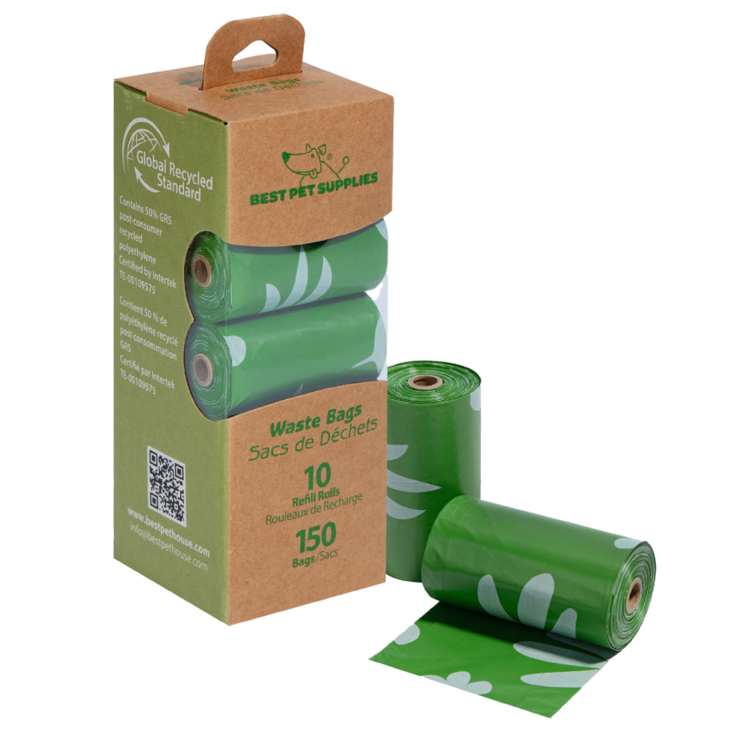 Best Pet Supplies Dog Poop Bags for Waste Refuse Cleanup, Doggy Roll Replacements for Outdoor Puppy Walking and Travel, Leak Proof and Tear Resistant, Thick Plastic - Assorted, 150 Bags