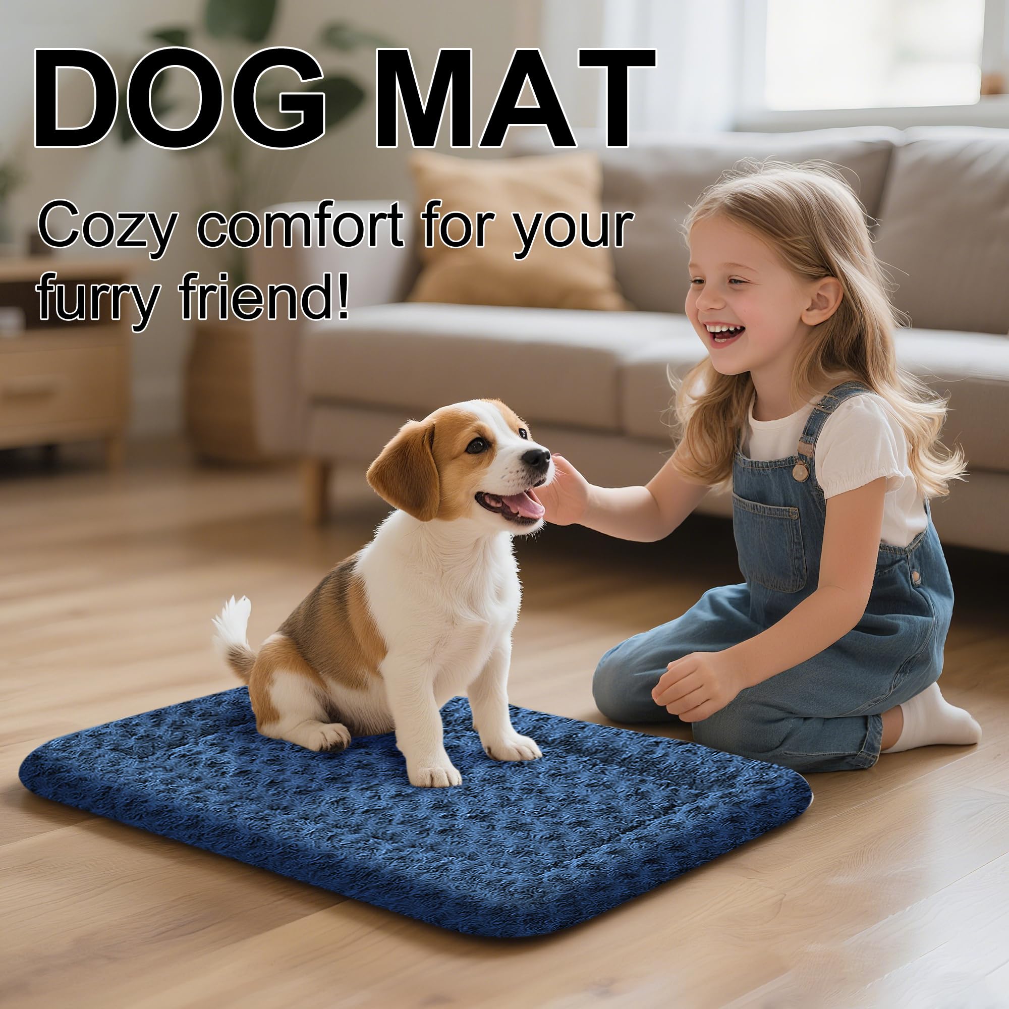 Dog Bed Mat for Crate, Soft Kennel Pad, Durable Comfort Mat for Dogs and Cats, Home and Crate Use (Gray, 18"*14"*1.5")