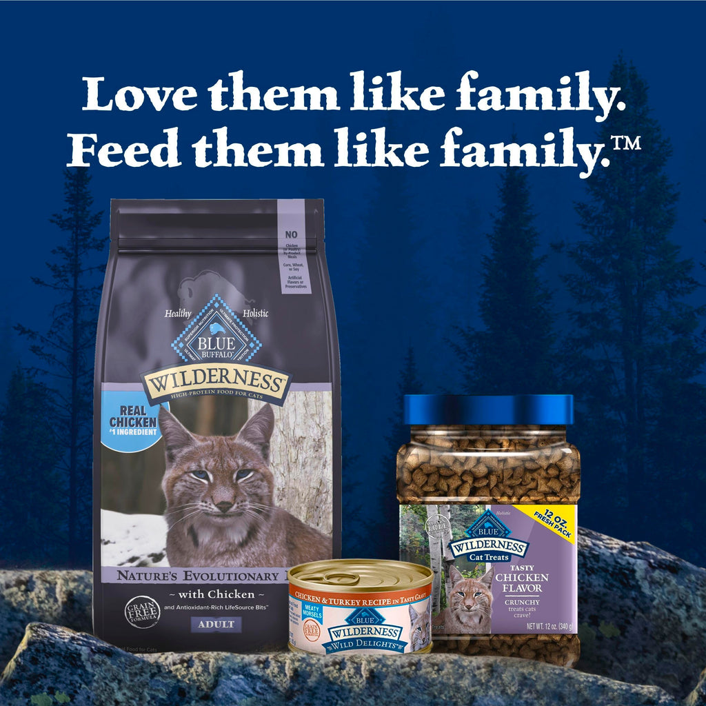 Blue Buffalo Wilderness Nature's Evolutionary Diet High-Protein, Grain-Free Natural Dry Food for Adult Cats, Chicken, 4-lb. Bag