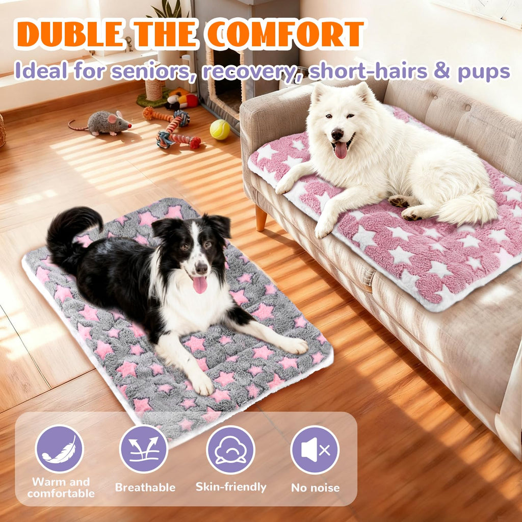 4 Pcs Self Warming Cat Bed, Self Heating Pet Mat for Kitten & Puppy, Soft Calming Cat Bed Mat Reflects Body Heat Warm Washable Pet Pad for Crates, Floors, Indoor, Outdoor(12.6×10 Inch)