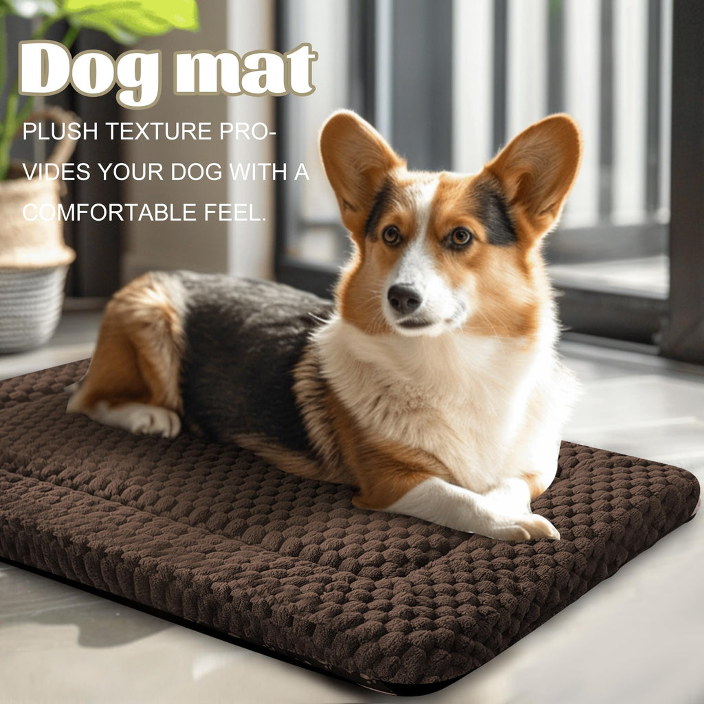 Dog Bed Mat for Crate, Soft Kennel Pad, Durable Comfort Mat for Dogs and Cats, Home and Crate Use (Gray, 18"*14"*1.5")