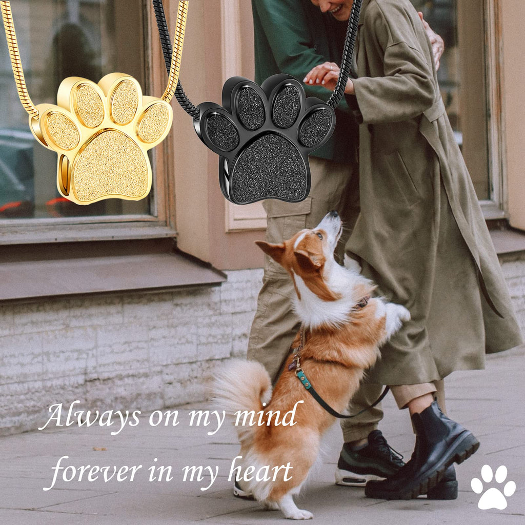 zeqingjw Pet Cremation Jewelry for Ashes Pendant Paw Print Pet Heart Urn Necklace Memorial Keepsake Jewelry for Pet/Dog's/Cat's Ashes