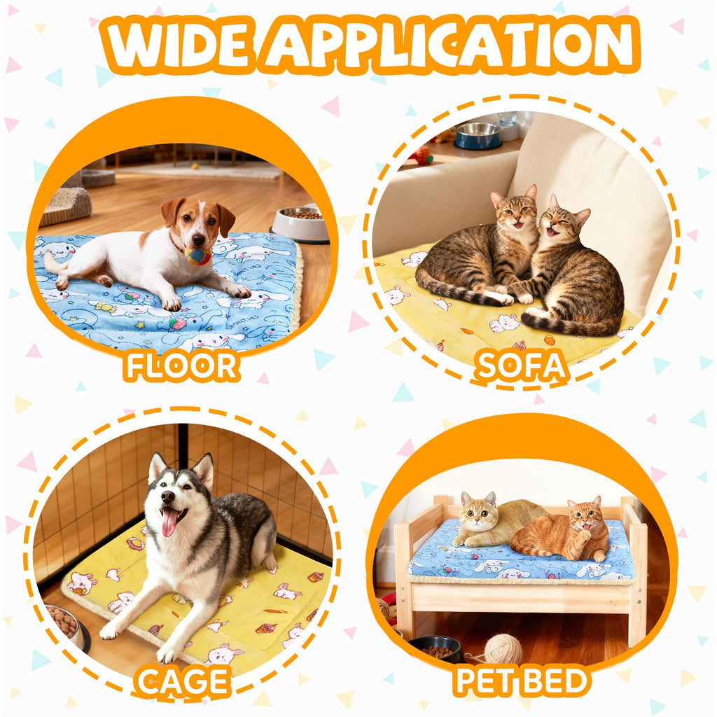 4 Pcs Self Warming Cat Bed, Self Heating Pet Mat for Kitten & Puppy, Soft Calming Cat Bed Mat Reflects Body Heat Warm Washable Pet Pad for Crates, Floors, Indoor, Outdoor(12.6×10 Inch)