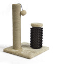 Amazon Basics Sturdy Cat Scratching Post for Indoor Cats & Kittens, Classic Single Post with Sisal Rope, Jute Fiber, Wood Base, Large (35.4"H), Brown