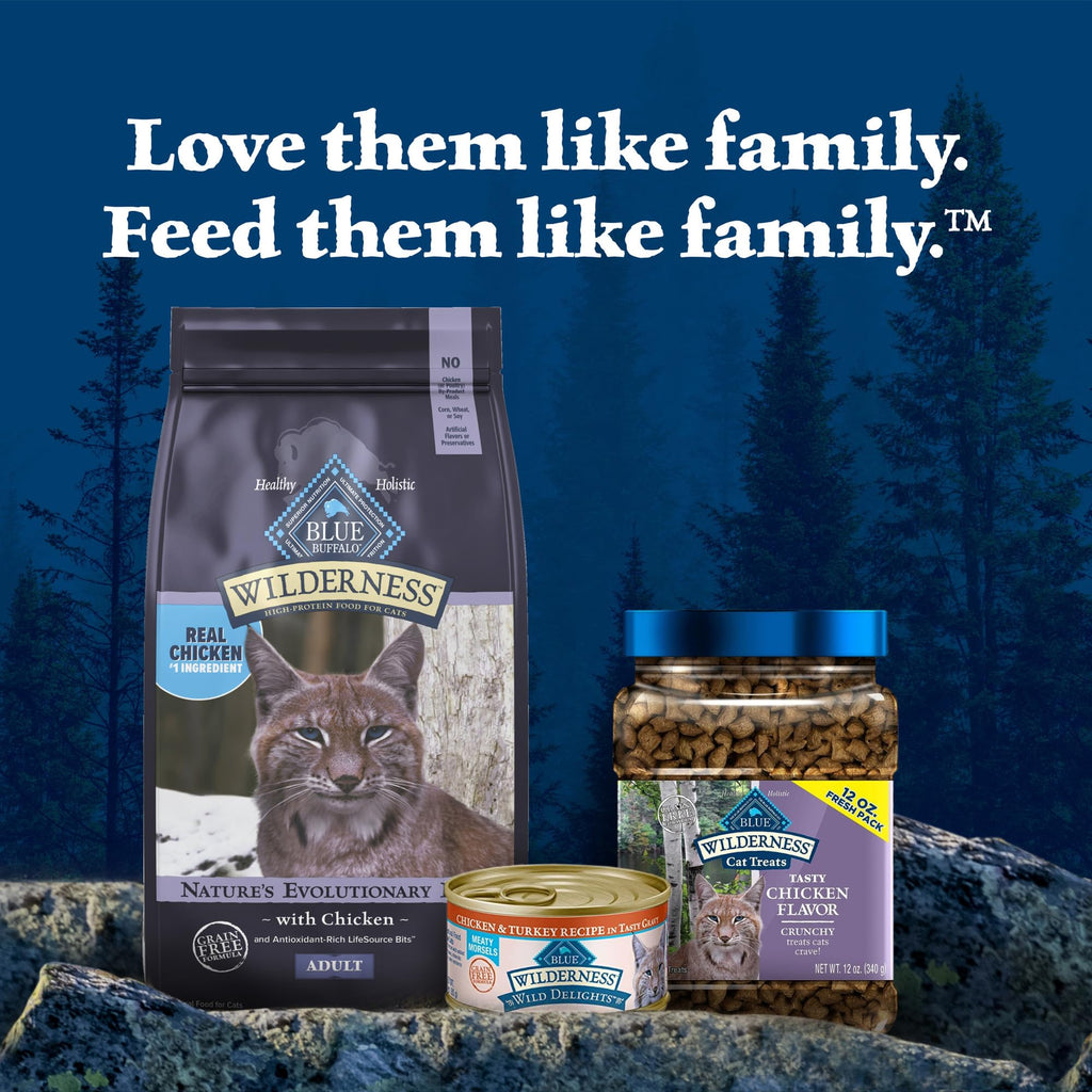 Blue Buffalo Wilderness Nature's Evolutionary Diet High-Protein, Grain-Free Natural Dry Food for Adult Cats, Chicken, 4-lb. Bag