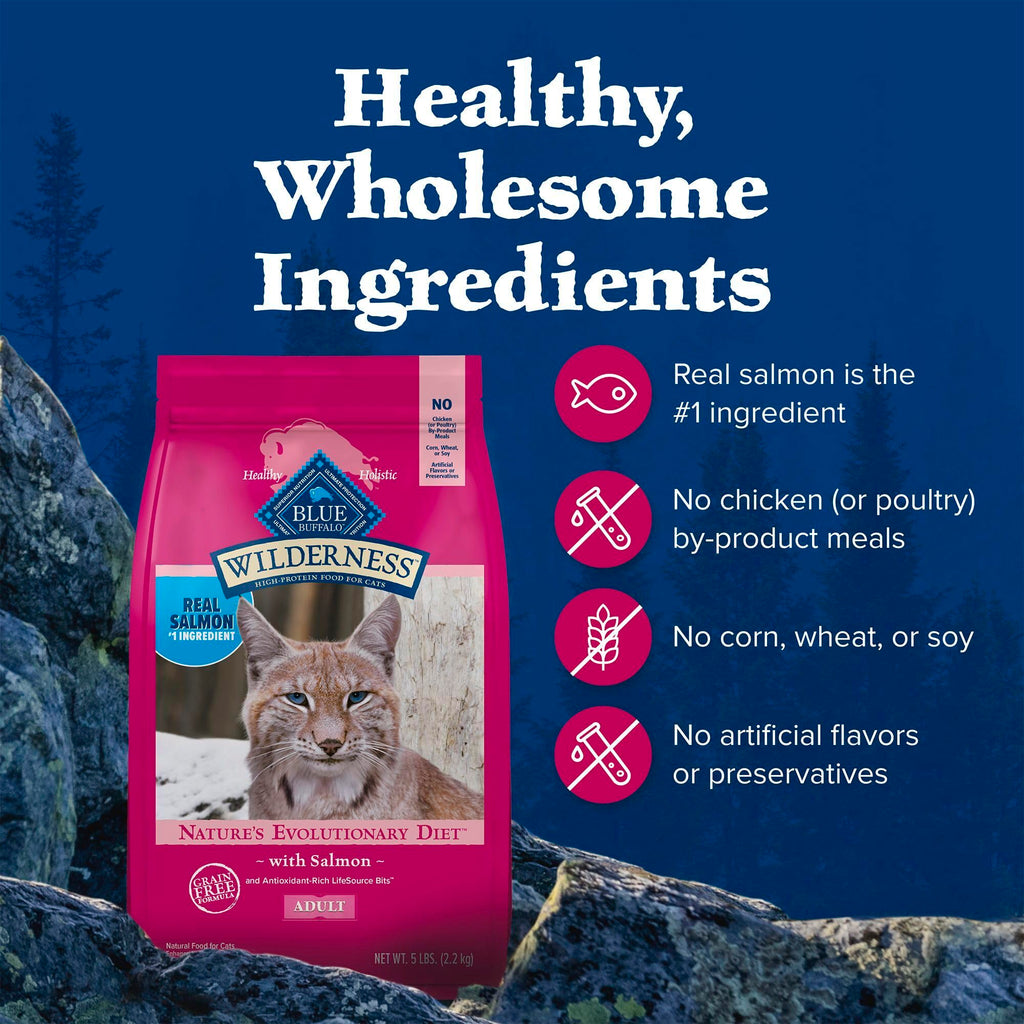 Blue Buffalo Wilderness Nature's Evolutionary Diet High-Protein, Grain-Free Natural Dry Food for Adult Cats, Chicken, 4-lb. Bag