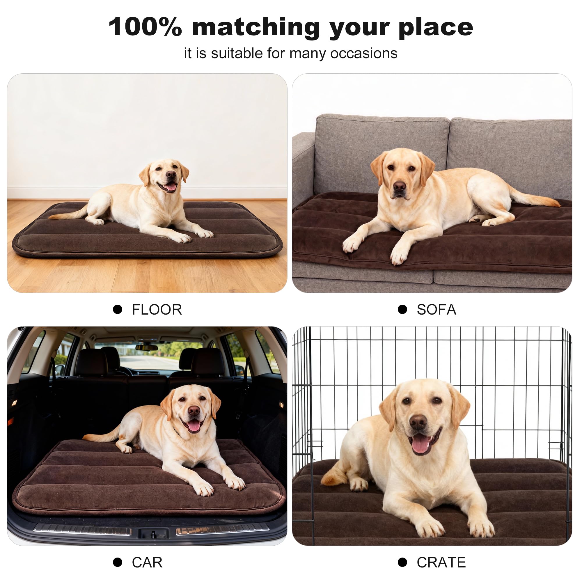 Dog Bed Mat for Crate, Soft Kennel Pad, Durable Comfort Mat for Dogs and Cats, Home and Crate Use (Gray, 18"*14"*1.5")