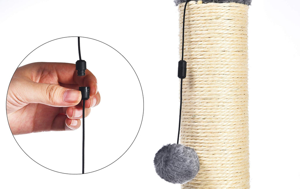 Amazon Basics Sturdy Cat Scratching Post for Indoor Cats & Kittens, Classic Single Post with Sisal Rope, Jute Fiber, Wood Base, Large (35.4"H), Brown