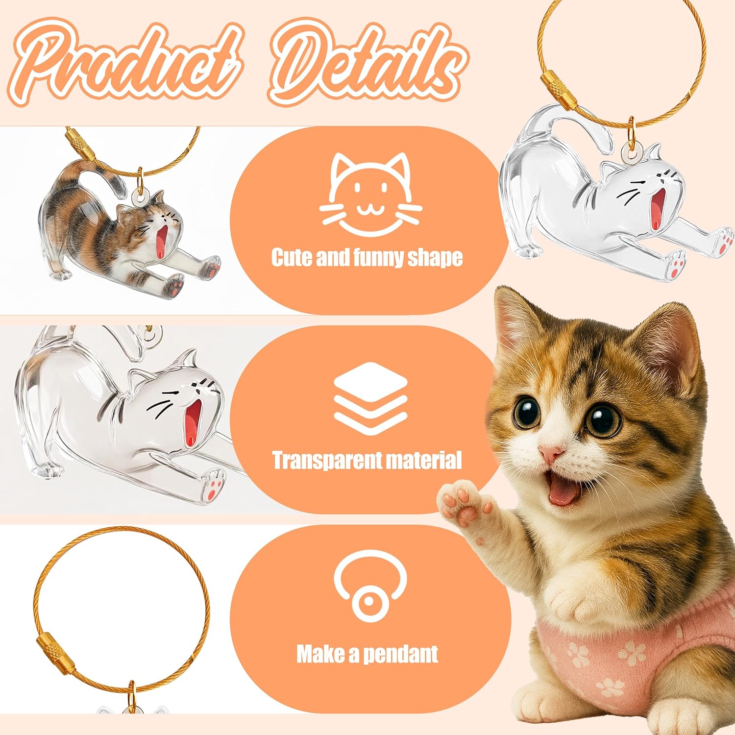 2Pcs Cat Hair Keepsake Bottles, Pet Hair Keychain for Collecting Hair, Furever Gift for Pet Lovers, Cat Keychain Memory Keepsake