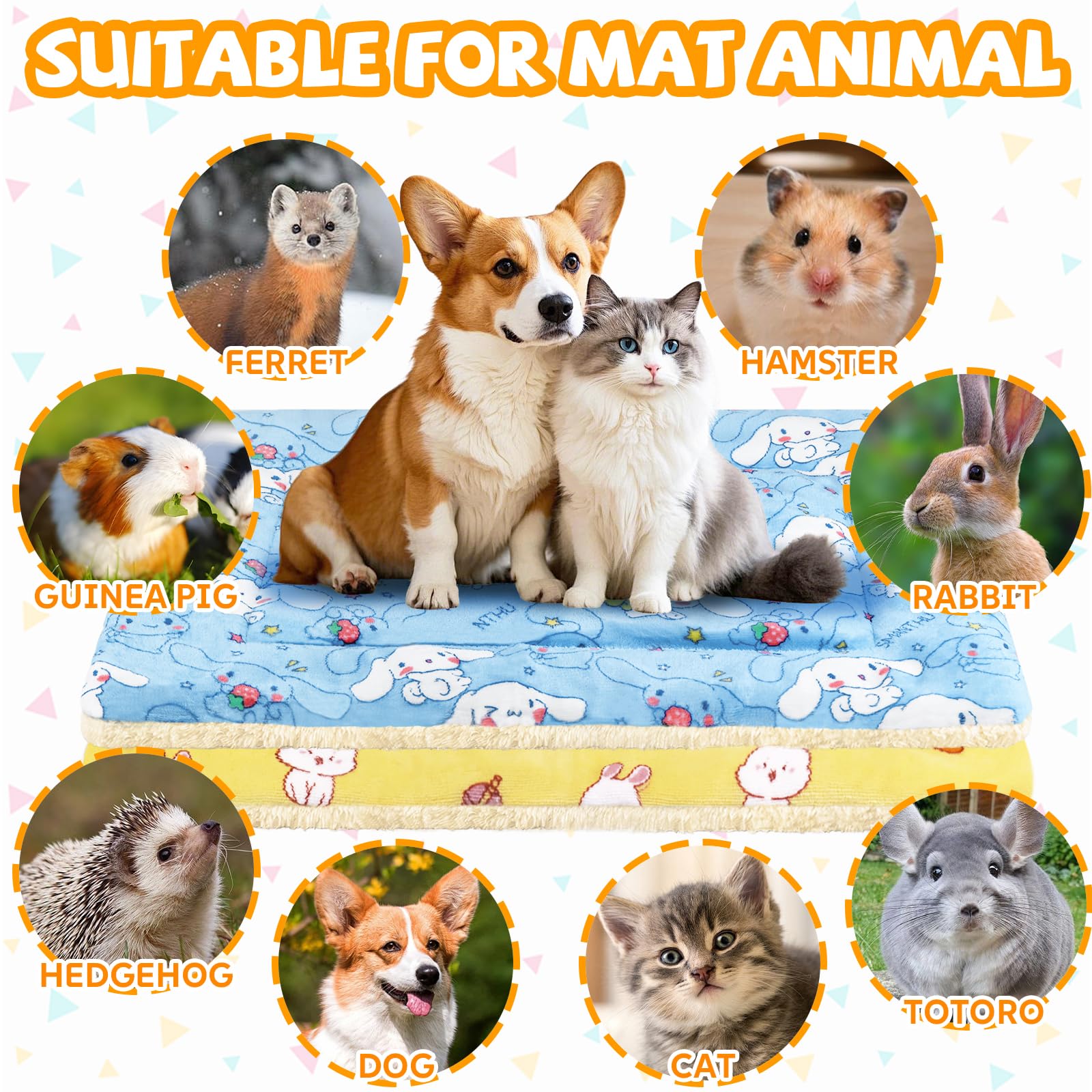 4 Pcs Self Warming Cat Bed, Self Heating Pet Mat for Kitten & Puppy, Soft Calming Cat Bed Mat Reflects Body Heat Warm Washable Pet Pad for Crates, Floors, Indoor, Outdoor(12.6×10 Inch)