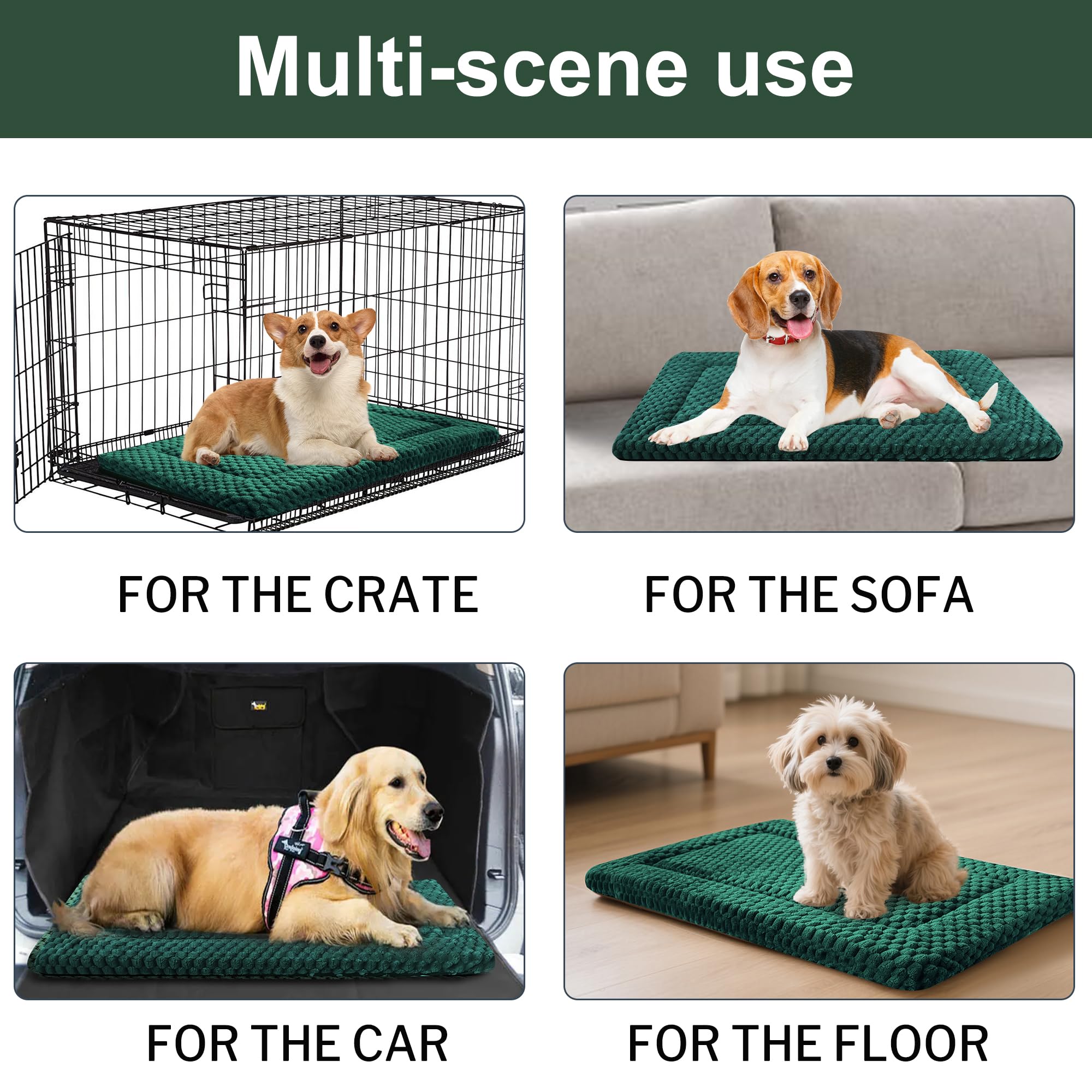 Dog Bed Mat for Crate, Soft Kennel Pad, Durable Comfort Mat for Dogs and Cats, Home and Crate Use (Gray, 18"*14"*1.5")