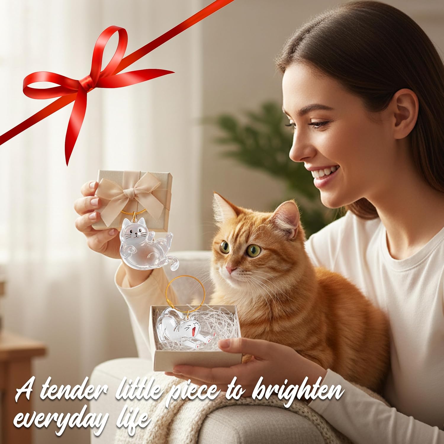 2Pcs Cat Hair Keepsake Bottles, Pet Hair Keychain for Collecting Hair, Furever Gift for Pet Lovers, Cat Keychain Memory Keepsake