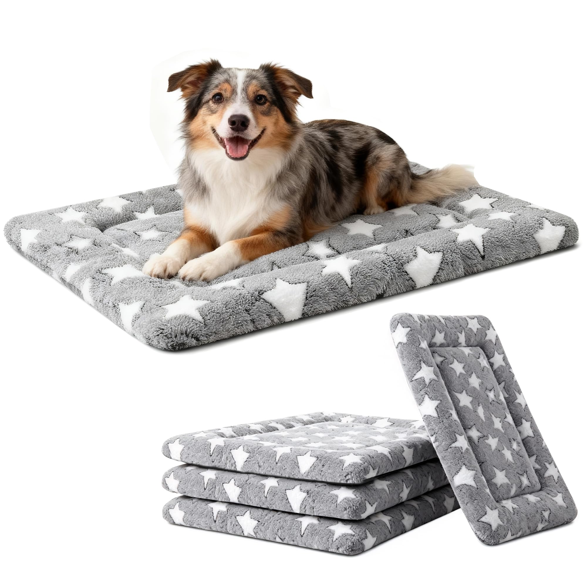Dog Bed Mat for Crate, Soft Kennel Pad, Durable Comfort Mat for Dogs and Cats, Home and Crate Use (Gray, 18"*14"*1.5")