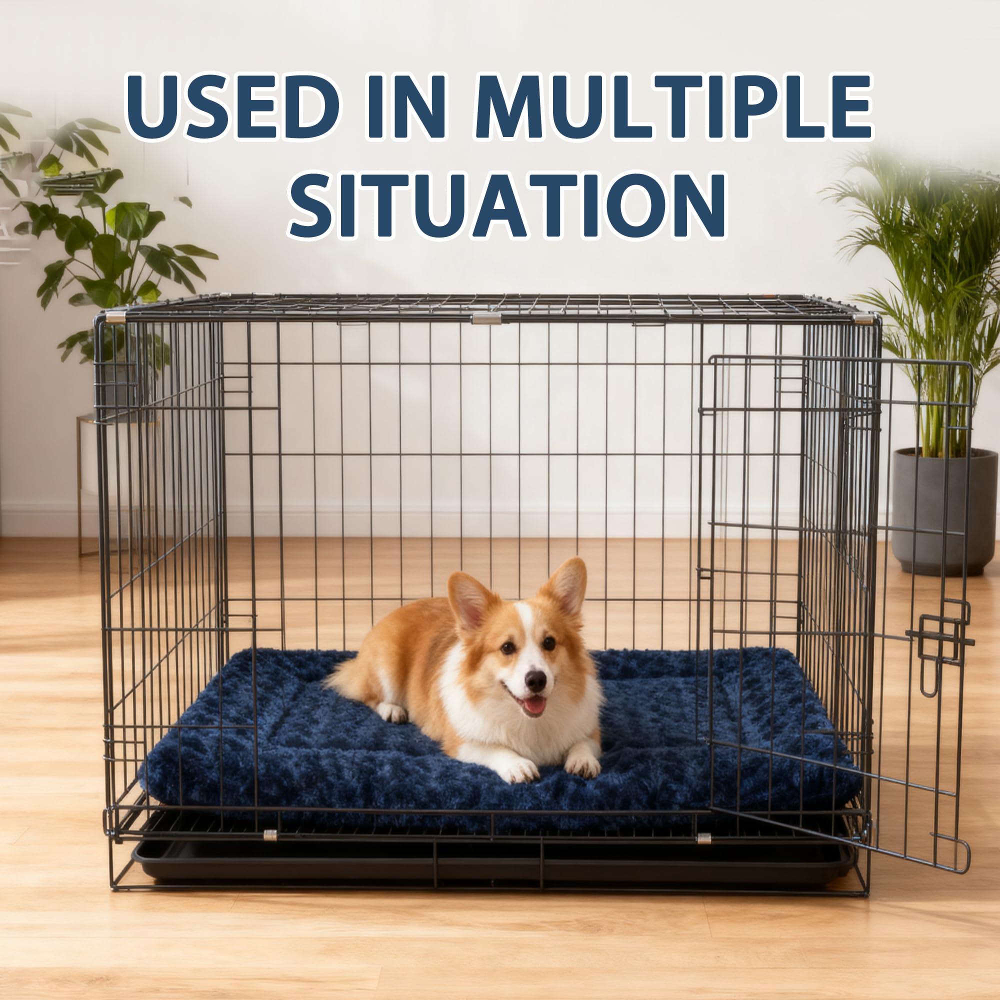 Dog Bed Mat for Crate, Soft Kennel Pad, Durable Comfort Mat for Dogs and Cats, Home and Crate Use (Gray, 18"*14"*1.5")
