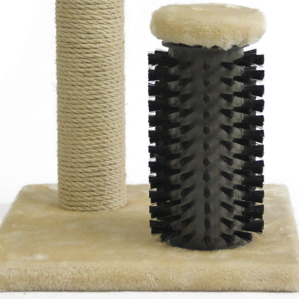 Amazon Basics Sturdy Cat Scratching Post for Indoor Cats & Kittens, Classic Single Post with Sisal Rope, Jute Fiber, Wood Base, Large (35.4"H), Brown