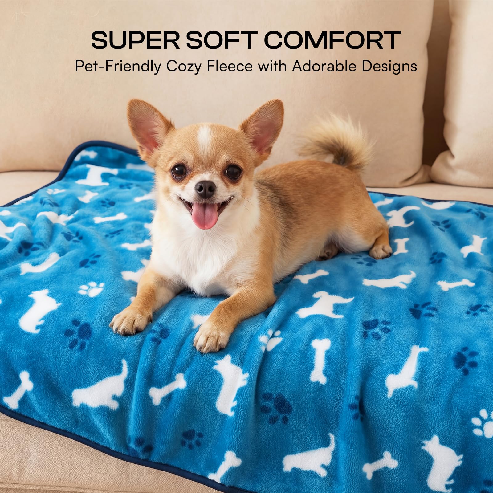 Luciphia 1 Pack 3 Cat Printed Fleece Pet Blankets Washable，Soft Warm Throw Covers for Crate Couch Bed，Cozy Puppy Essentials for Dogs and Cats，Purple/Grey/Khaki, Small (23x16 inch)