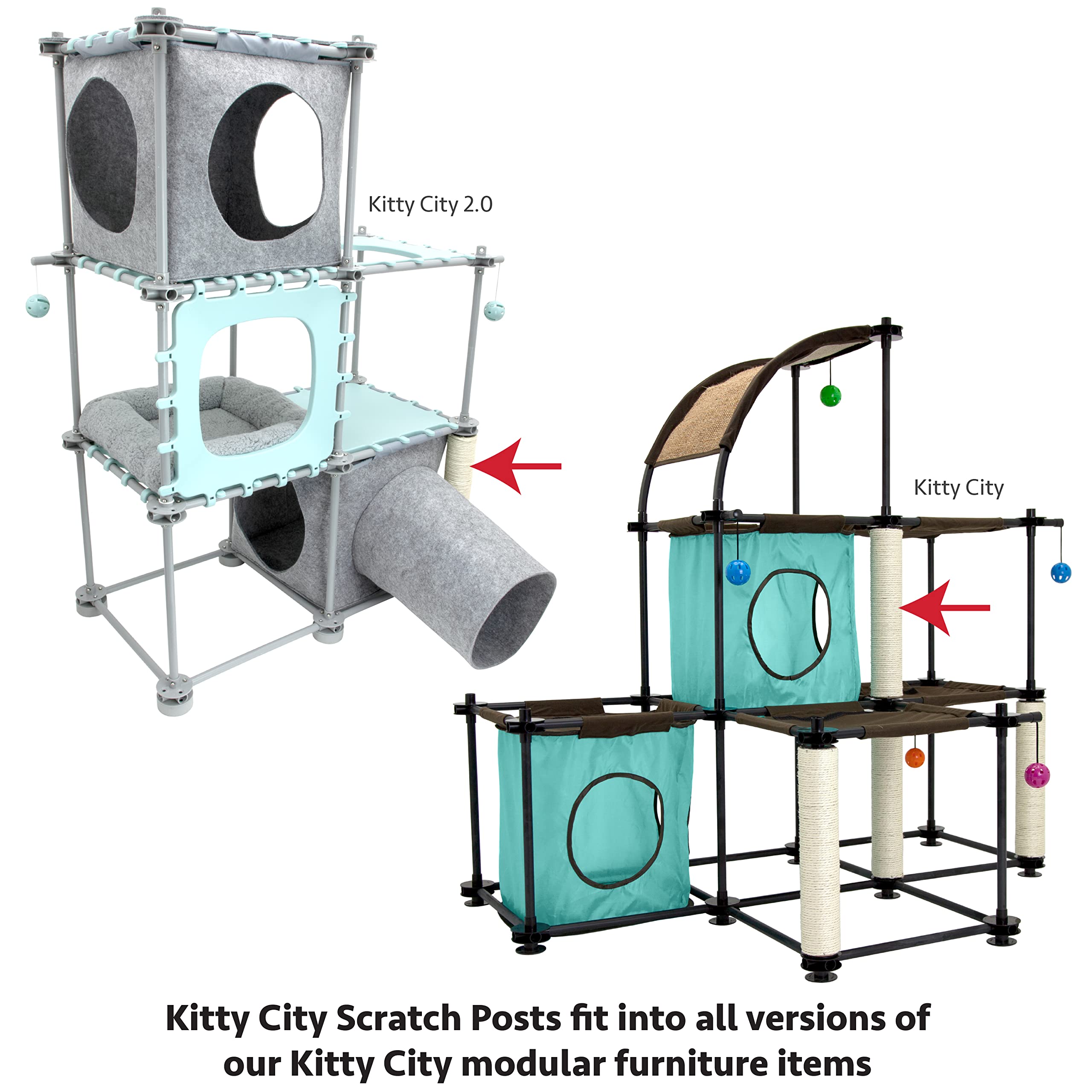 Kitty City Claw Indoor Mega Kit Cat Furniture, Corrugate Cat Scratcher, Cat Bed