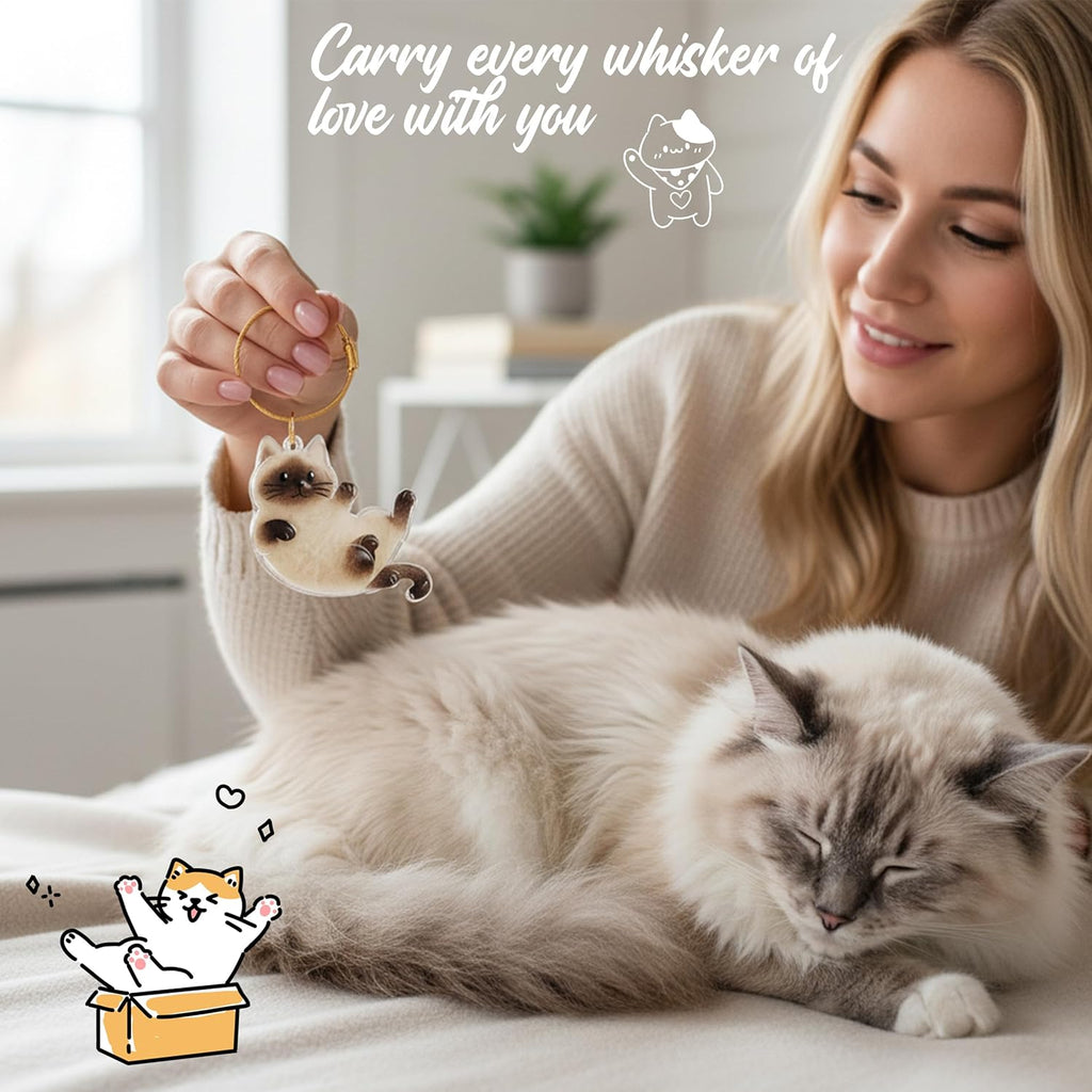 2Pcs Cat Hair Keepsake Bottles, Pet Hair Keychain for Collecting Hair, Furever Gift for Pet Lovers, Cat Keychain Memory Keepsake