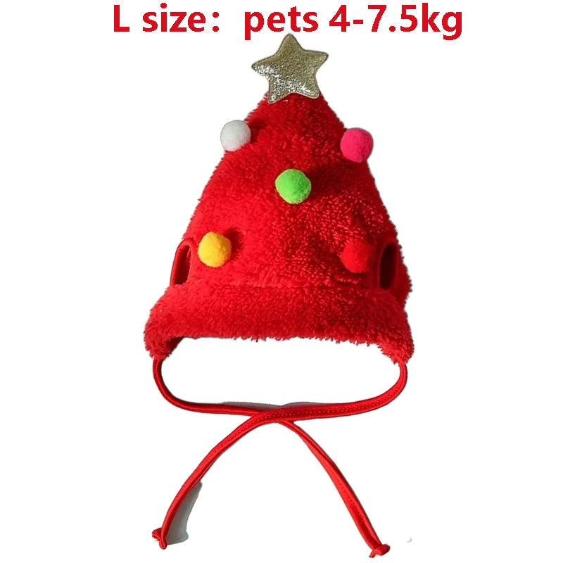 Festive Fleece Christmas Costume Set for Cats - Adorable Santa Elk Hat with Bandana Scarf for Holiday Dress-Up