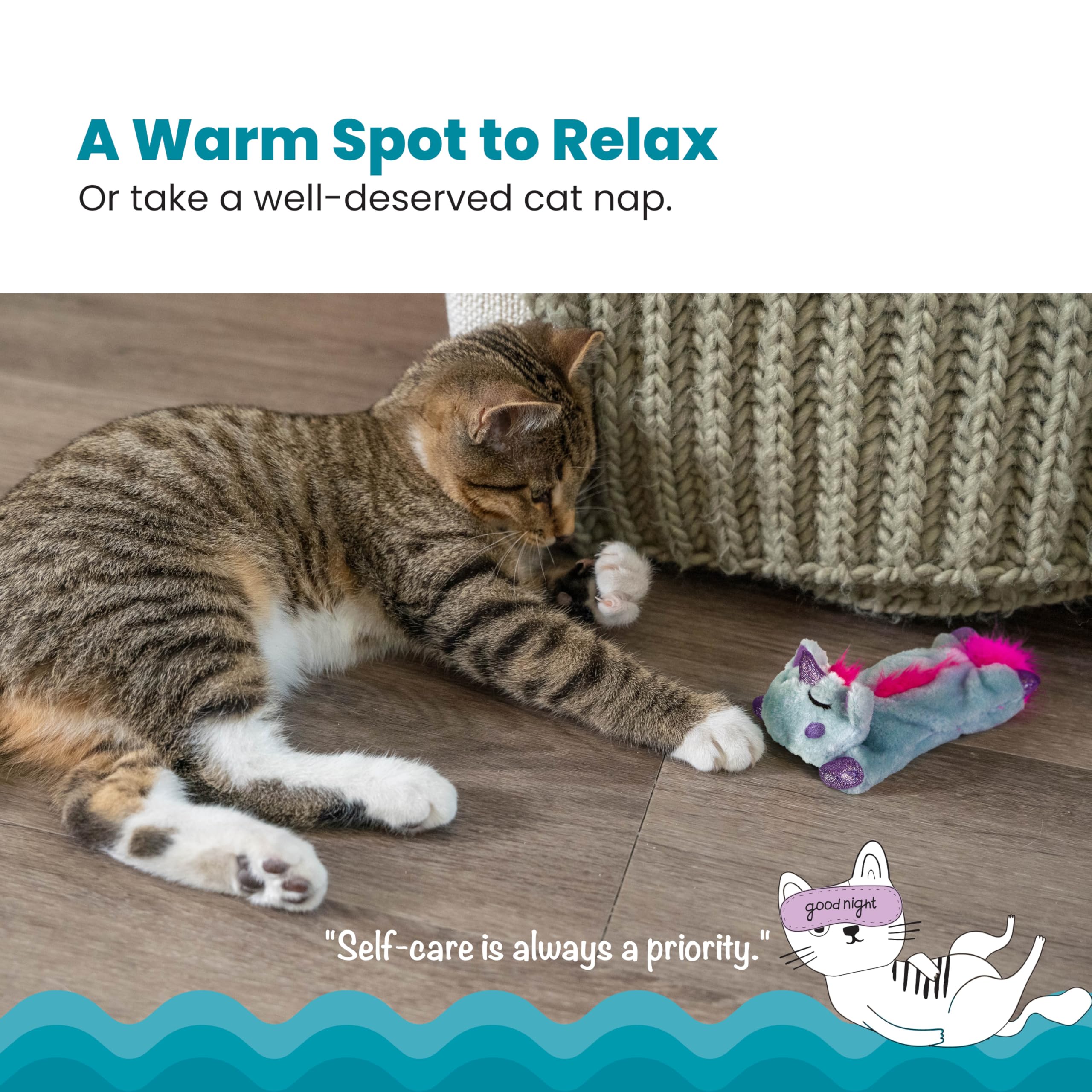 Catstages Purr Pillow Cat Toy – Plush Cat Toy with Touch-Activated Purr for Calming Cats & Kittens