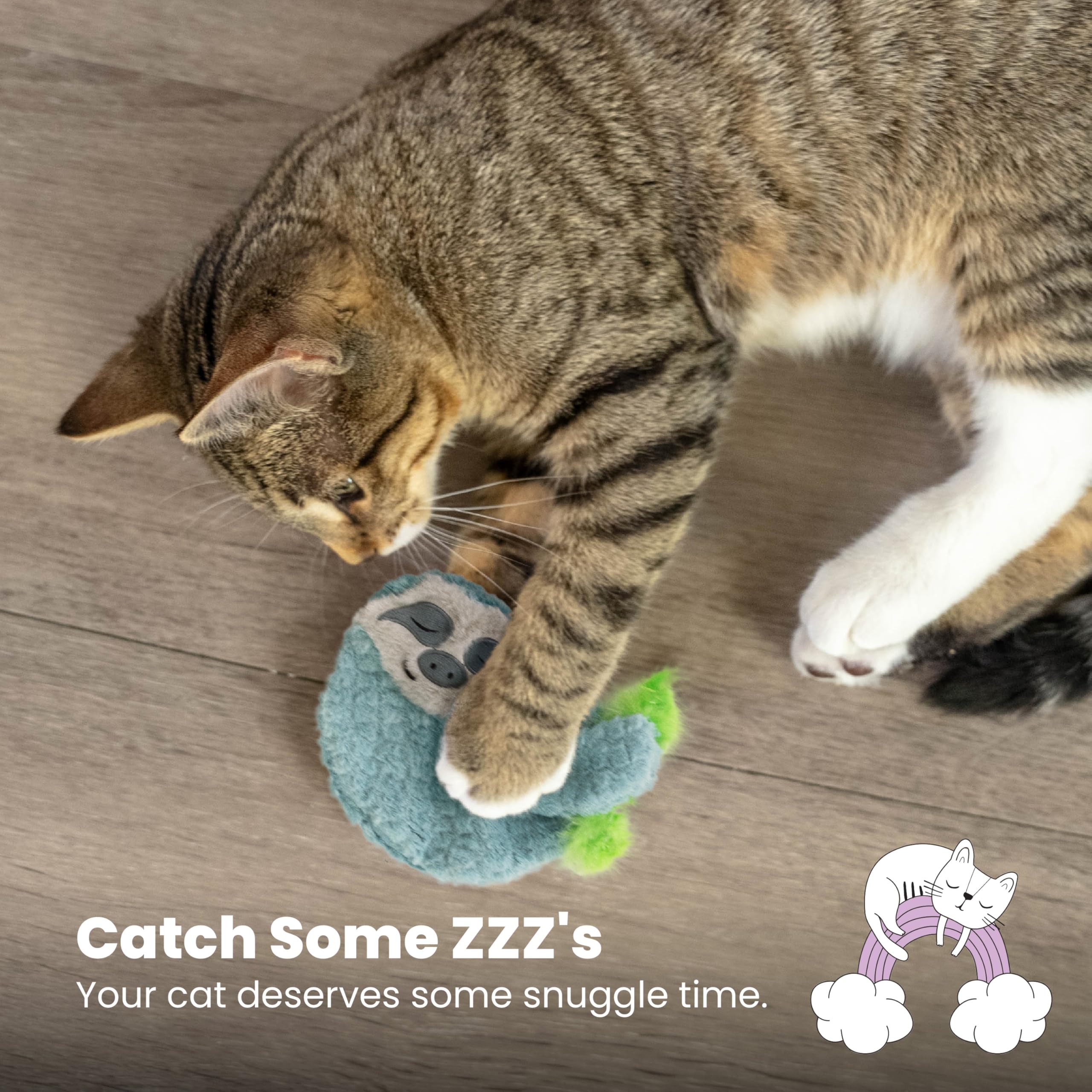 Catstages Purr Pillow Cat Toy – Plush Cat Toy with Touch-Activated Purr for Calming Cats & Kittens