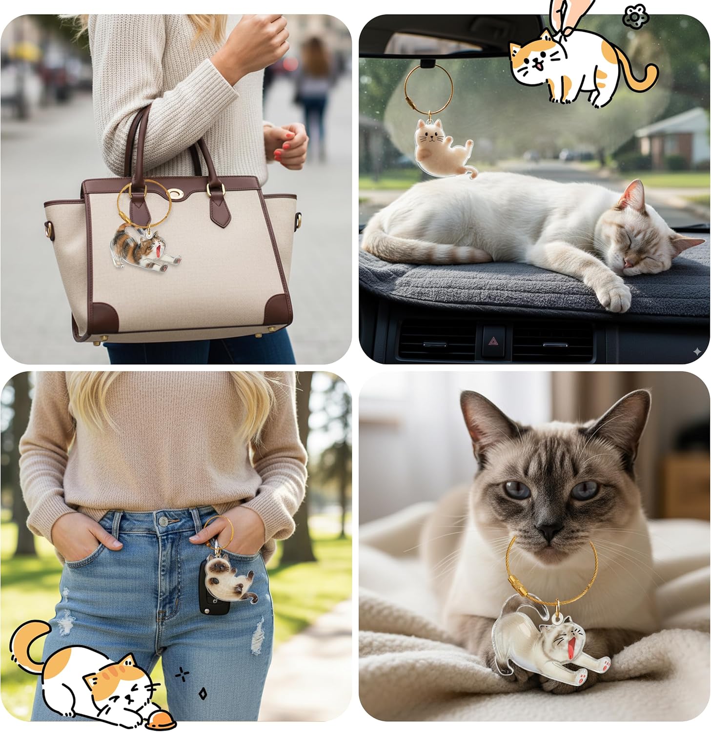 2Pcs Cat Hair Keepsake Bottles, Pet Hair Keychain for Collecting Hair, Furever Gift for Pet Lovers, Cat Keychain Memory Keepsake