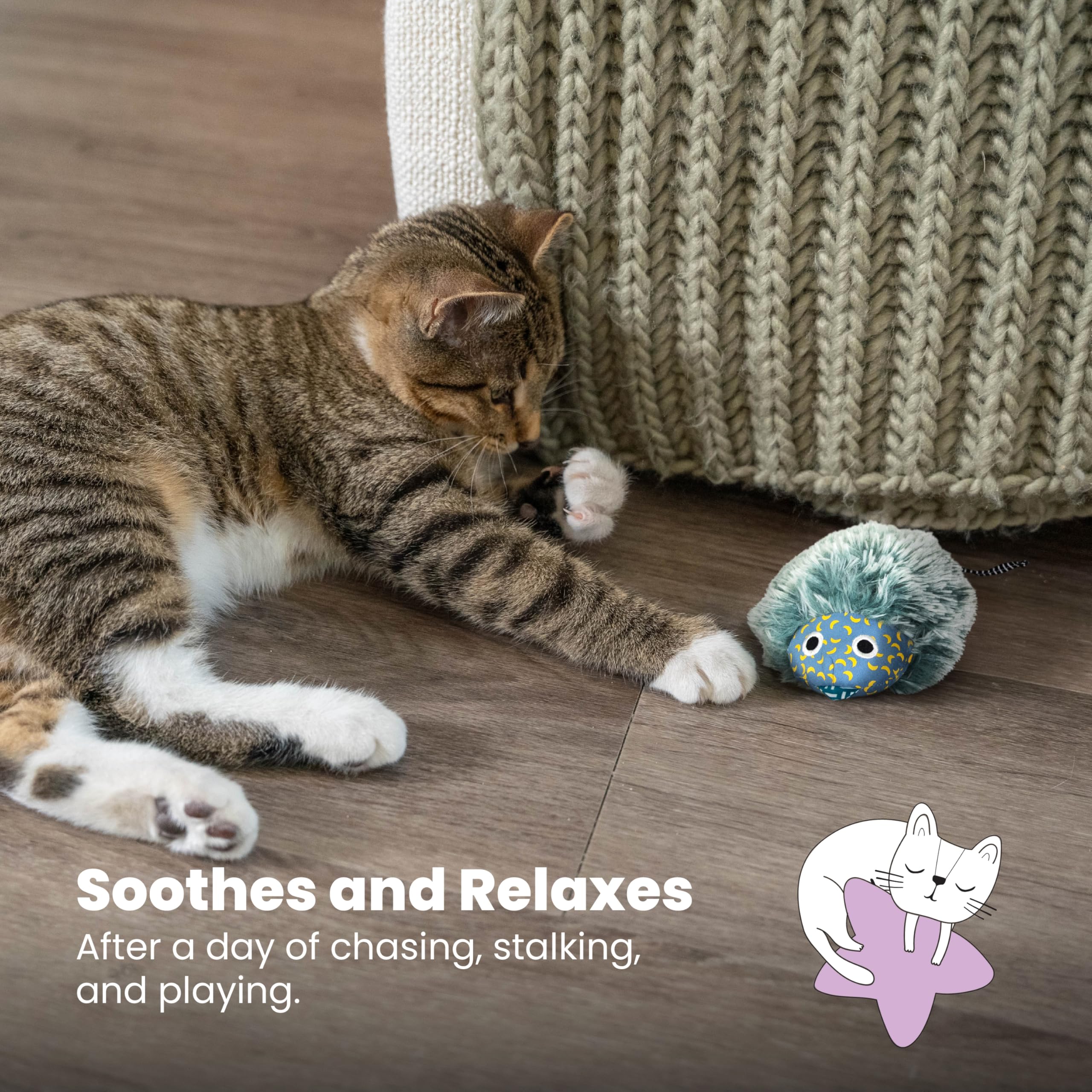 Catstages Purr Pillow Cat Toy – Plush Cat Toy with Touch-Activated Purr for Calming Cats & Kittens