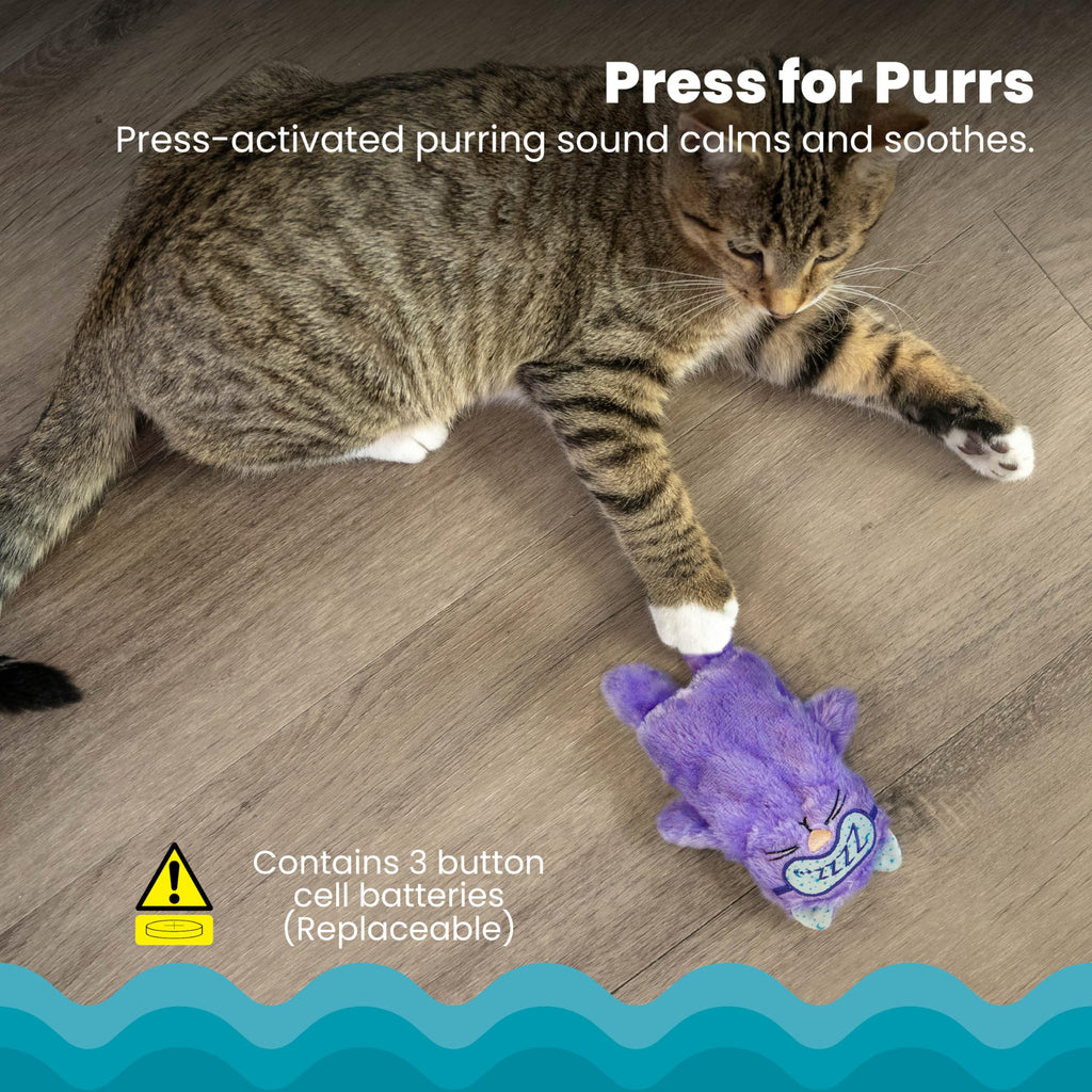 Catstages Purr Pillow Cat Toy – Plush Cat Toy with Touch-Activated Purr for Calming Cats & Kittens