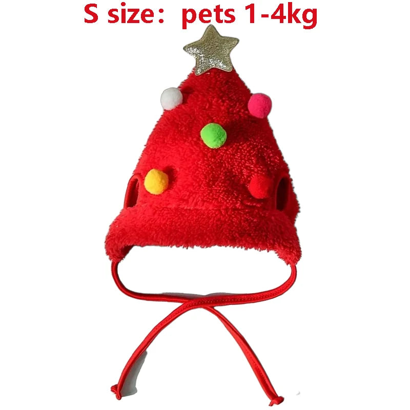 Festive Fleece Christmas Costume Set for Cats - Adorable Santa Elk Hat with Bandana Scarf for Holiday Dress-Up
