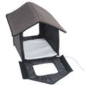 Heated Outdoor Cat House with Lamb Wool Padded Cats Bed in Brown