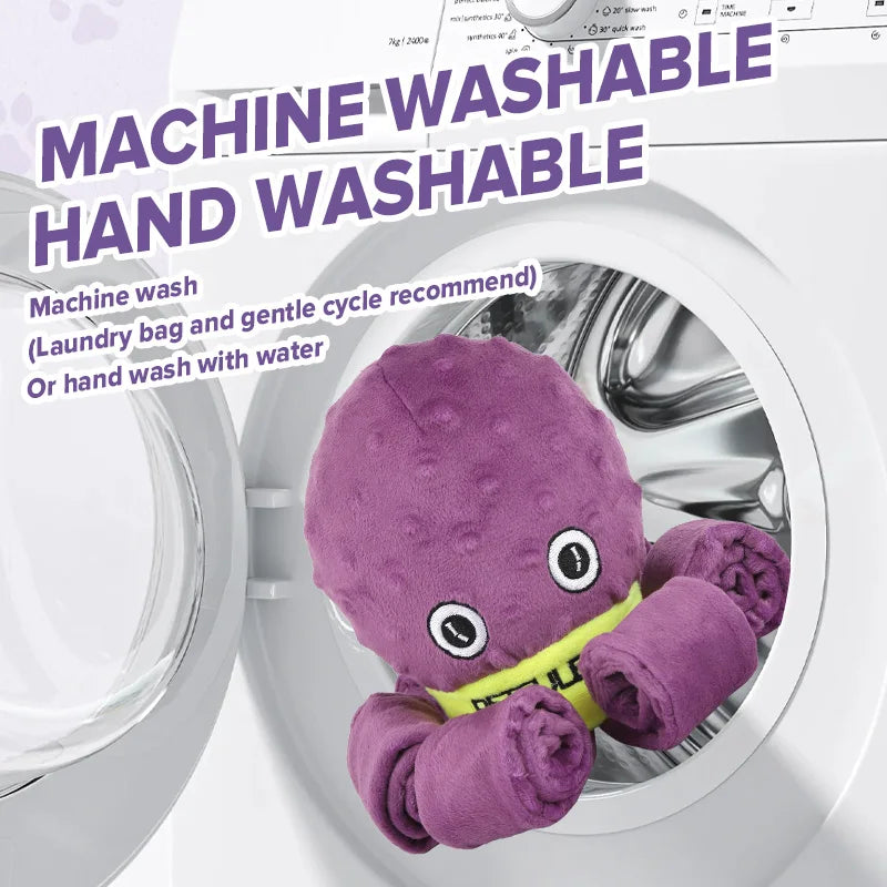 Purple & Blueplush Octopus Dog Toy with Squeaker - Interactive Chew Toy for Medium Dogs, Hide Treats,