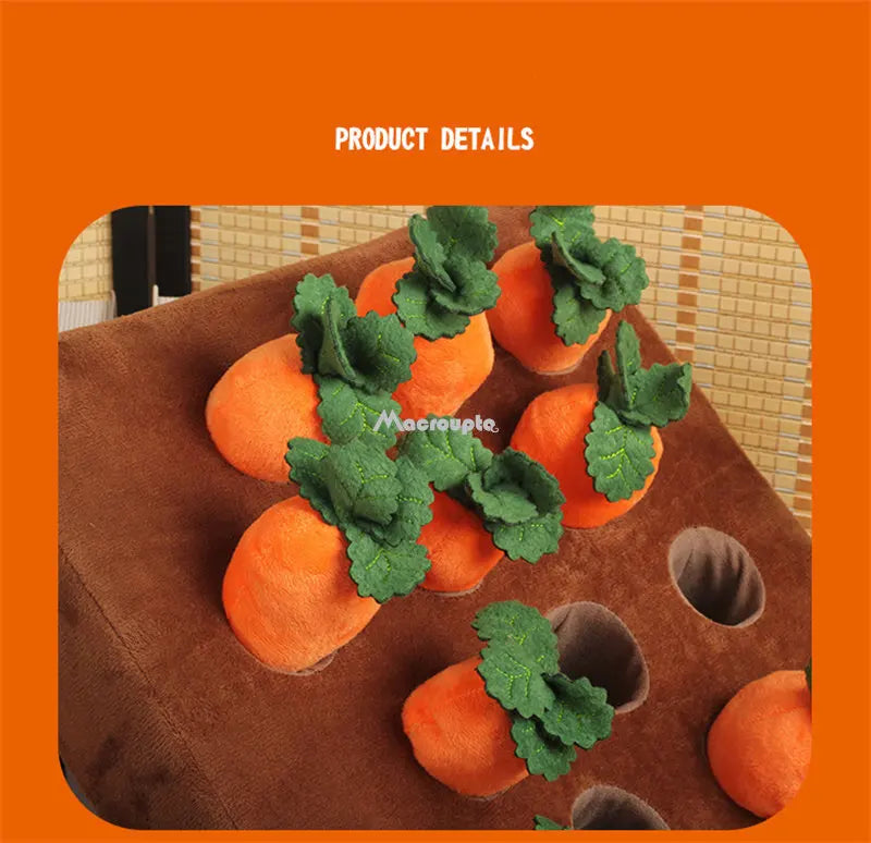 Dog Toys Snuffle Mat for Pet Plush Carrot Toy Mat Innovative Plush Vegetable Field Pull Radish Plush Carrot Dog Interactive Toys