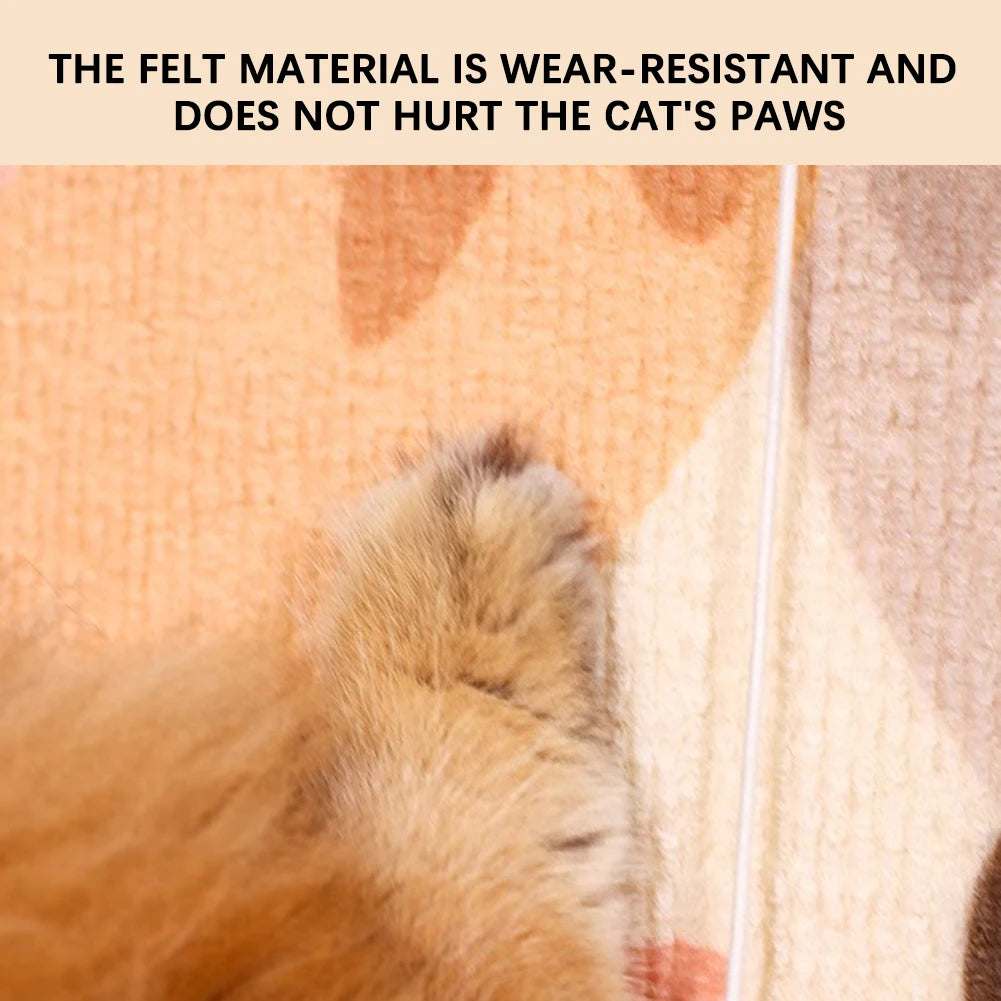 Self-Adhesive Cat Scratcher with Random Hanging Cat Toy Wall Mounted Felt Cat Scratch Mat Cats Scratcher Pad Carpet Cat Supply