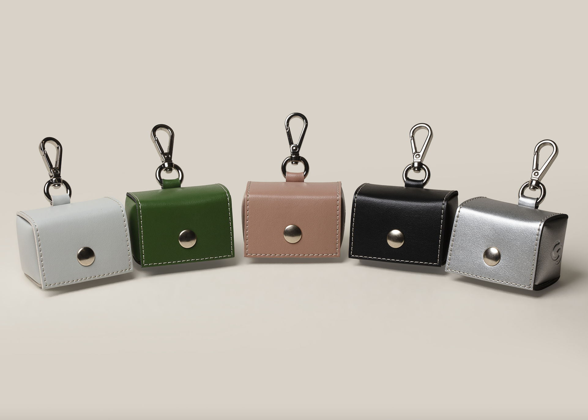 Apple leather poo bag holder
