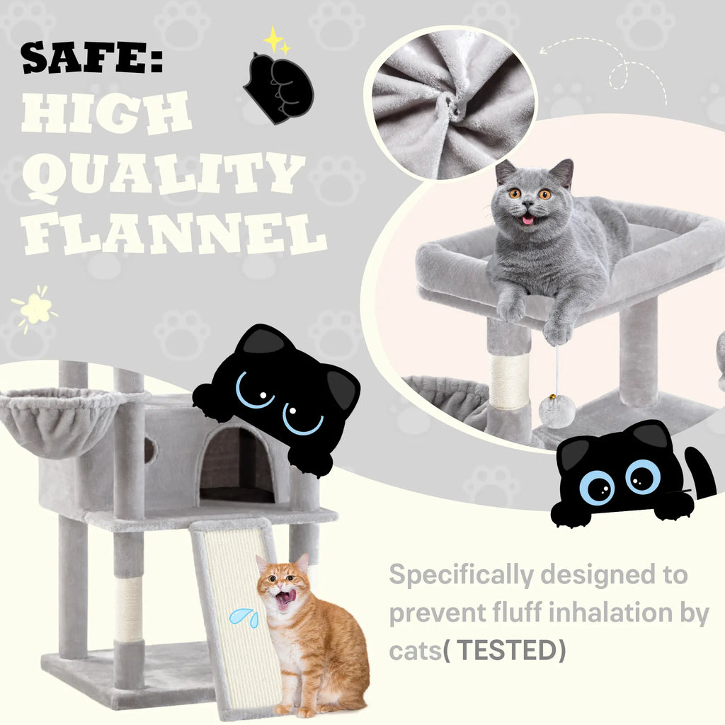SHA CERLIN 81In/67In Multi-Level Tall Cat Tree Tower with Hammock & Sisal Scratching Posts Larger Cat Condo Furniture for Multi-Cat Play & Rest #Christmasgifts#Tiktokshopblackfriday