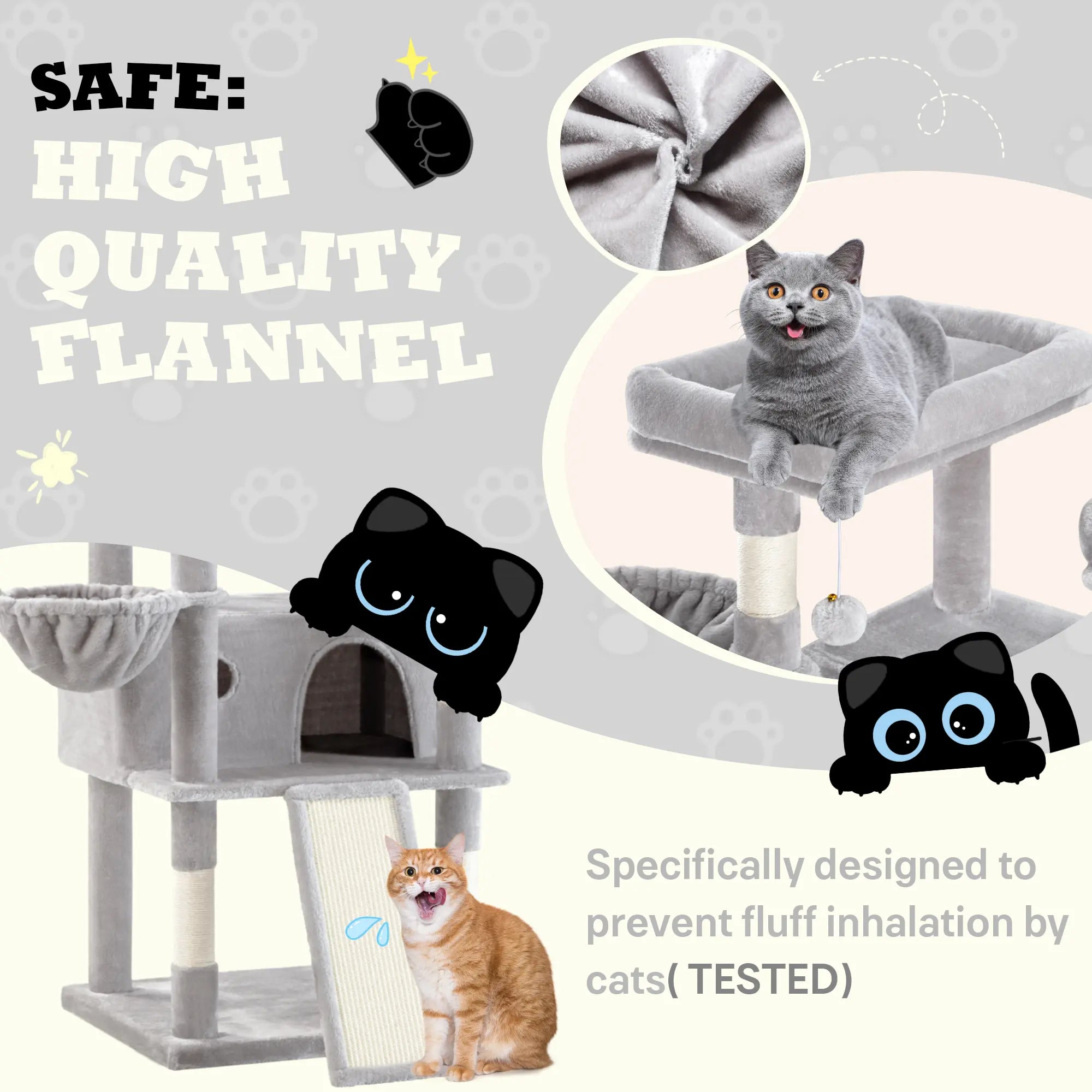 SHA CERLIN 81In/67In Multi-Level Tall Cat Tree Tower with Hammock & Sisal Scratching Posts Larger Cat Condo Furniture for Multi-Cat Play & Rest #Christmasgifts#Tiktokshopblackfriday