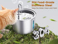 Elevate Your Cat's Hydration with the Oneisall 2L Stainless Steel Water Fountain - Includes 3 Replacement Filters and LED Visual Water Level