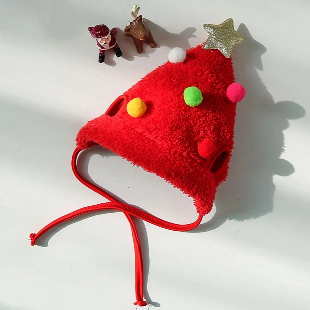Festive Fleece Christmas Costume Set for Cats - Adorable Santa Elk Hat with Bandana Scarf for Holiday Dress-Up