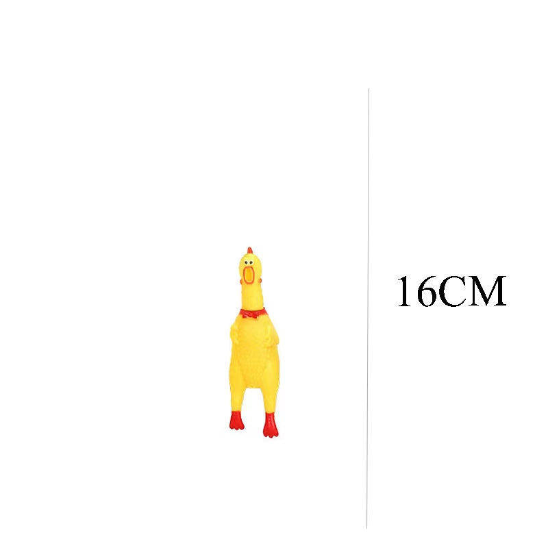 Squeaky Screaming Chicken Pet Toy Funny Molar Chew Rubber Toy Small Large Dogpet Squeaker Chew Toys Funny Chicken Puppy1Pcs