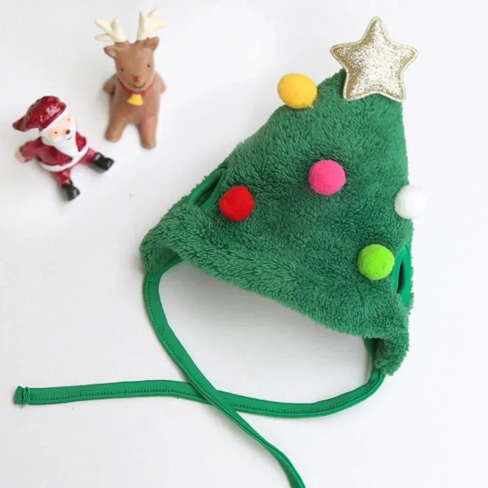 Festive Fleece Christmas Costume Set for Cats - Adorable Santa Elk Hat with Bandana Scarf for Holiday Dress-Up