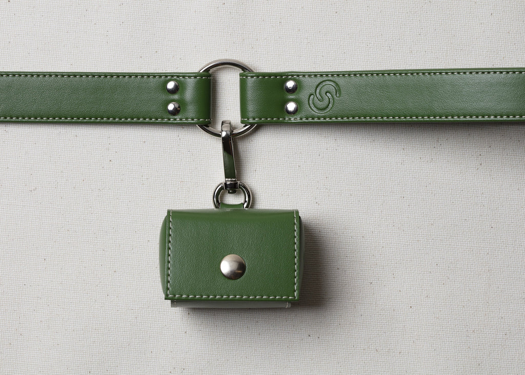 Apple leather poo bag holder