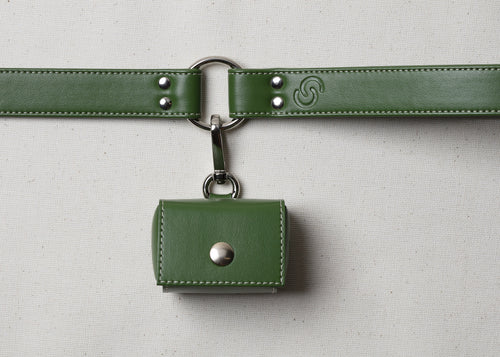 Apple leather poo bag holder