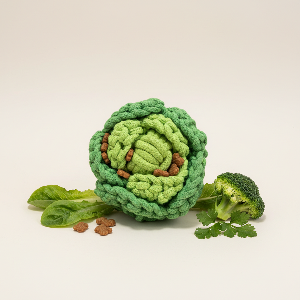 Handcrafted Cabbage Snuffle Pet Toy | Sustainable
